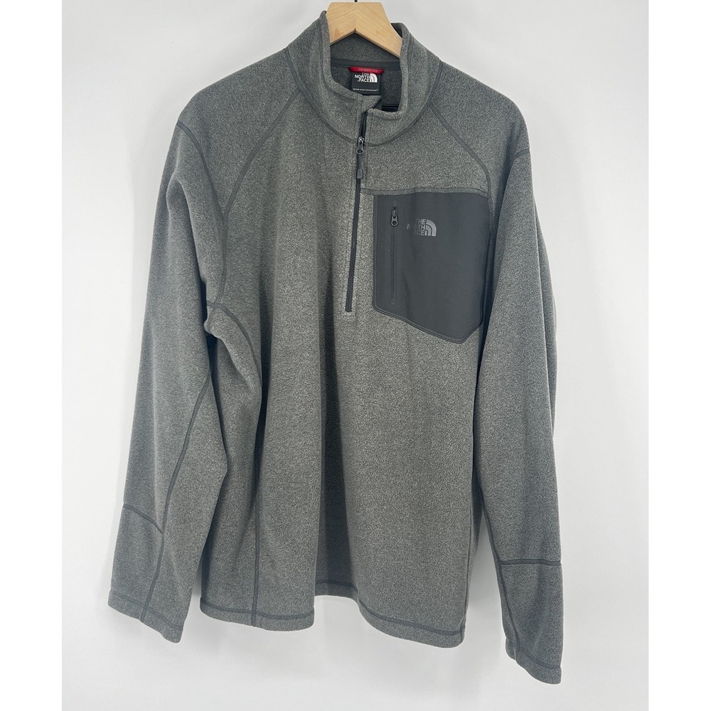 The North Face Mens XL‎ Polartec Classic Fleece 1/4 Zip Pullover Gray Jacket.